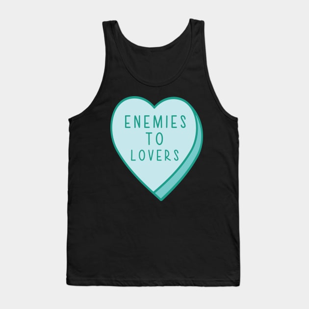 Enemies To Lovers Candy Heart Tropes Book Blue Tank Top by SouQ-Art